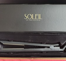 Soleil Titanium Hair Straightener Black Professional Flat Iron Dual Voltage