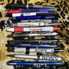 Lot 13 Vintage Camera Promotional Pens Nikon Canon Leica Fujifilm Sony Olympus