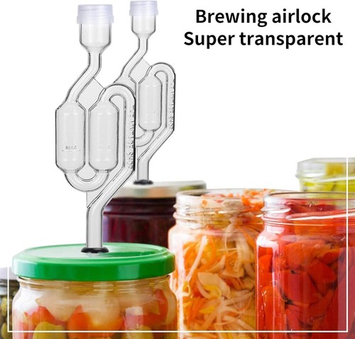 Bubble Airlock Set, 4 Airlocks For Fermenting, 4 Drilling #6 Stoppers And 8 Used - Picture 6 of 12