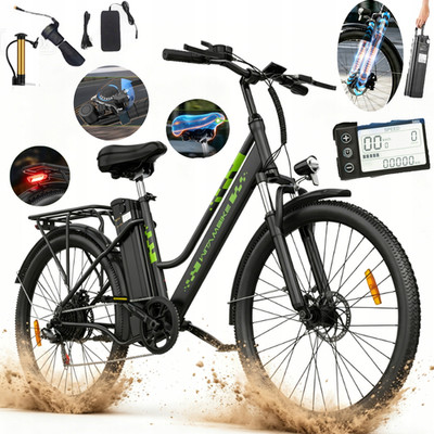 E-Bike 26'' Elektrofahrrad 15Ah MTB E-Bike 350W E-Mountainbike Shimano 7-Gänge