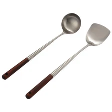 Wok Spatula and Ladle Tool Set, 17 Inches Spatula for Wok, Stainless Steel8910
