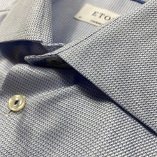 ETON Contemporary Fit Shirt Men's 41 16 Blue Geometric Spread