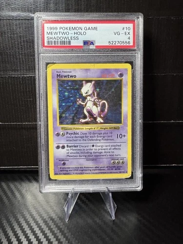 Mewtwo 010/102 Base Set (Shadowless) Holo Pokemon TCG Vintage PSA 4