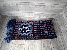 New York City FC MLS Knit Soccer Scarf Navy/Orange Official Licensed NWT
