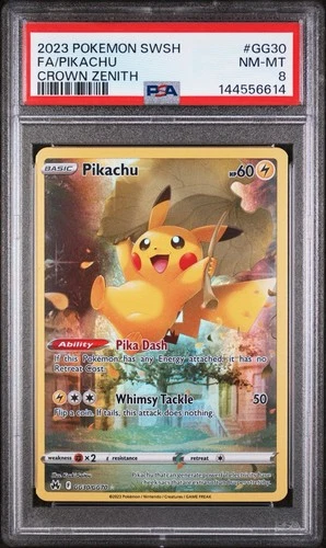 2023 Pokemon Sword & Shield Crown Zenith #GG30 FA/Pikachu PSA 8
