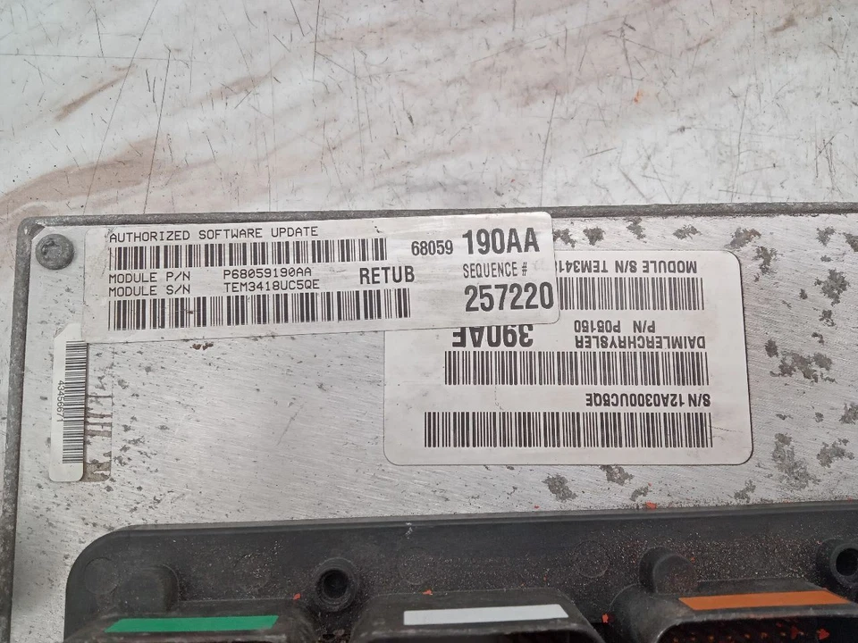 Engine ECM Electronic Control Module Right Hand Fender Fits 09 ASPEN 332153 - Image 3 of 4