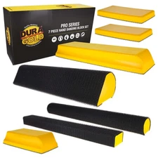Dura-Gold 7-Piece Contoured Hand Sanding Block Set, 5" to 10-3/4" Hook & Loop