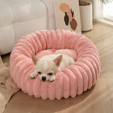 Small Pink Dog Bed 1.3ft   Soft Pet Cushion with Non-Slip Bottom, Cozy  Durable