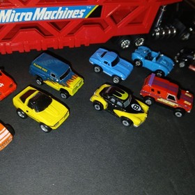 Vintage Galoob Micro Machines Semi Truck Car Hauler Filled With Cars