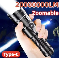 High-power Led Flashlight With Digital Display Zoomable Usb-c Charging Ipx6 W High-power Led Flashlight With Digital Display Zoomable Usb-c Charging Ipx6 W