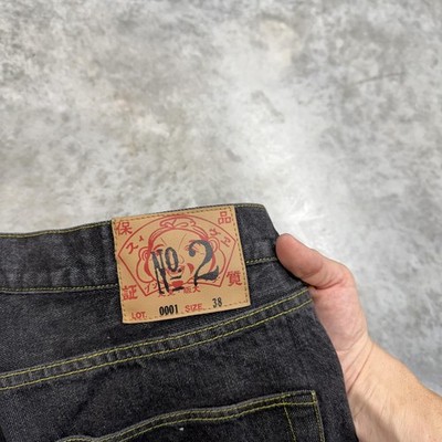 Evisu Denim Shorts Mens 38 Bermuda Button Fly Embroidered Y2K