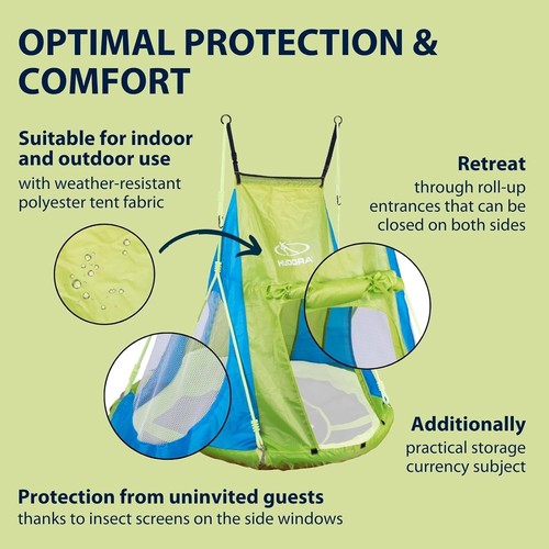 HUDORA Garden Nest Swing 120cm Includes Cosy Castle Tent Cover - Picture 12 of 15