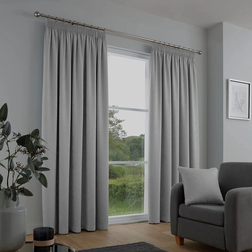 Gemütliches Ambiance Verdunkelungsvorhänge Öse & Bleistift Plissee fertiges Paar + Krawattenrücken - Bild 13 von 83