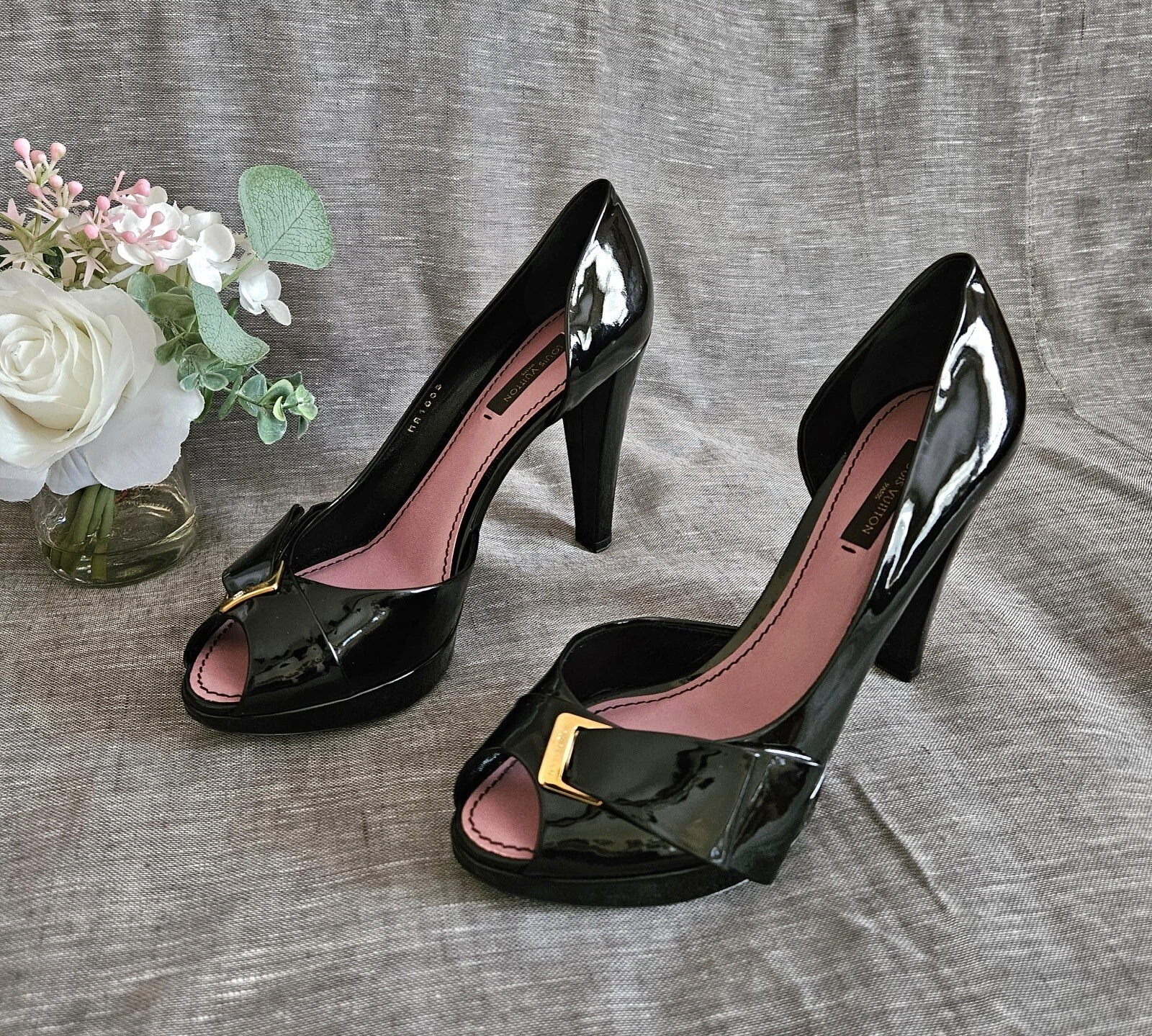 LOUIS VUITTON（LV） VNDS Donna Louis Vuitton Pelle Verniciata Punta Aperta Tacchi a Pompa Taglia 7 5 US (...