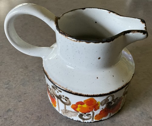 MIDWINTER :: “AUTUMN” FLORAL POPPY 4” CREAMER 70’s Orange Stonehenge ENGLAND - Picture 7 of 12