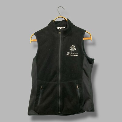 Comcast Port Authority Zip Up Vest W/ Comcast Logo Woman s Black Size Large