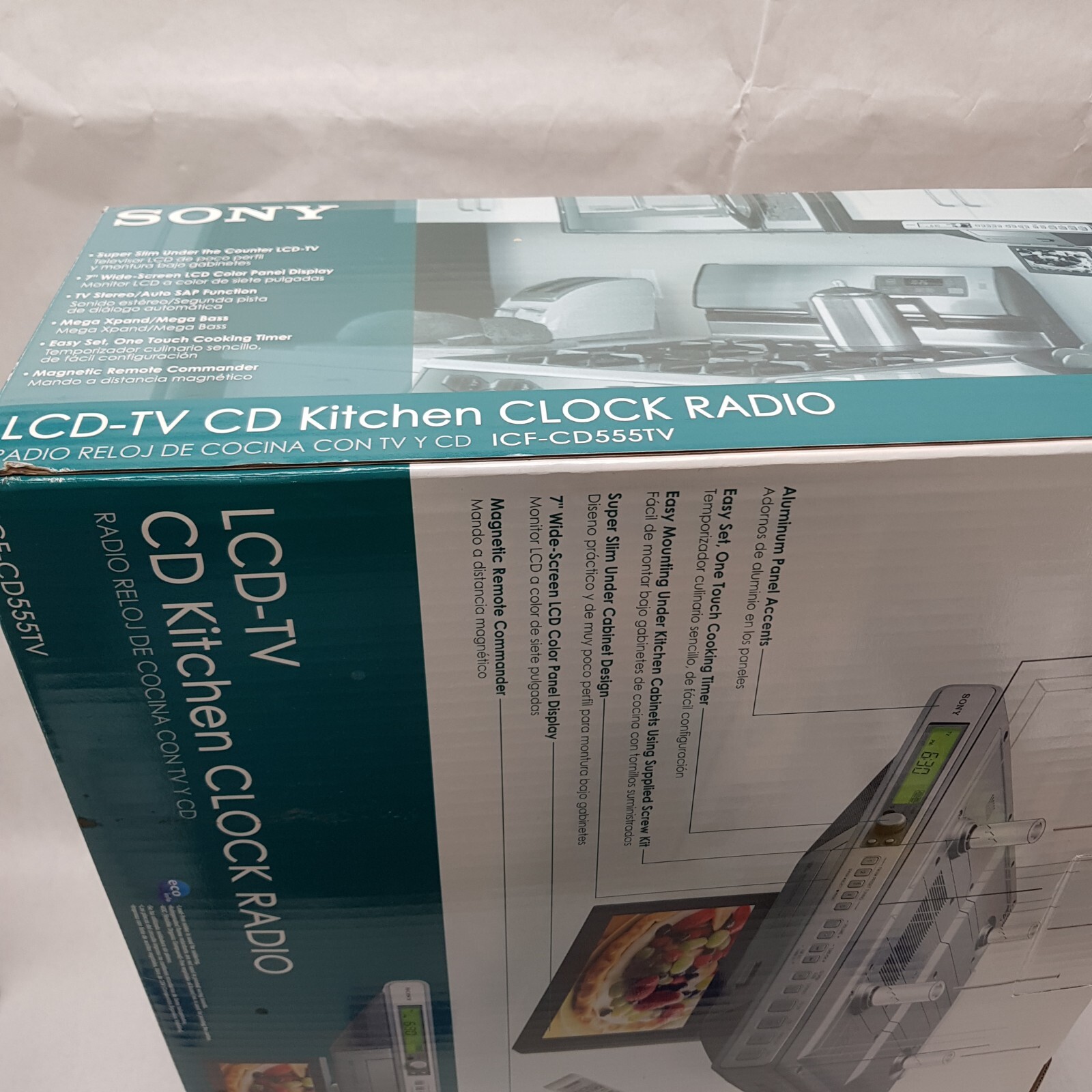 Sony LCD TV CD Kitchen Clock Radio ICFCD555TV Under NEW eBay