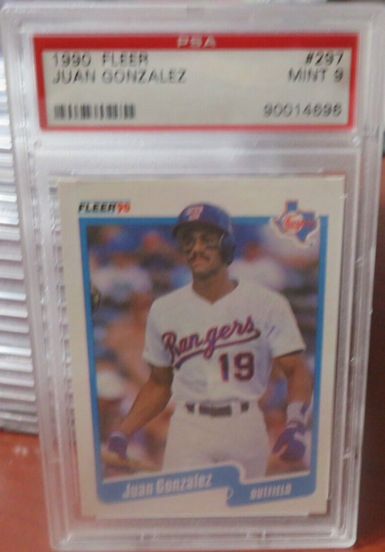 G818 1990 DONRUSS JUAN GONZALEZ #297 PSA 9