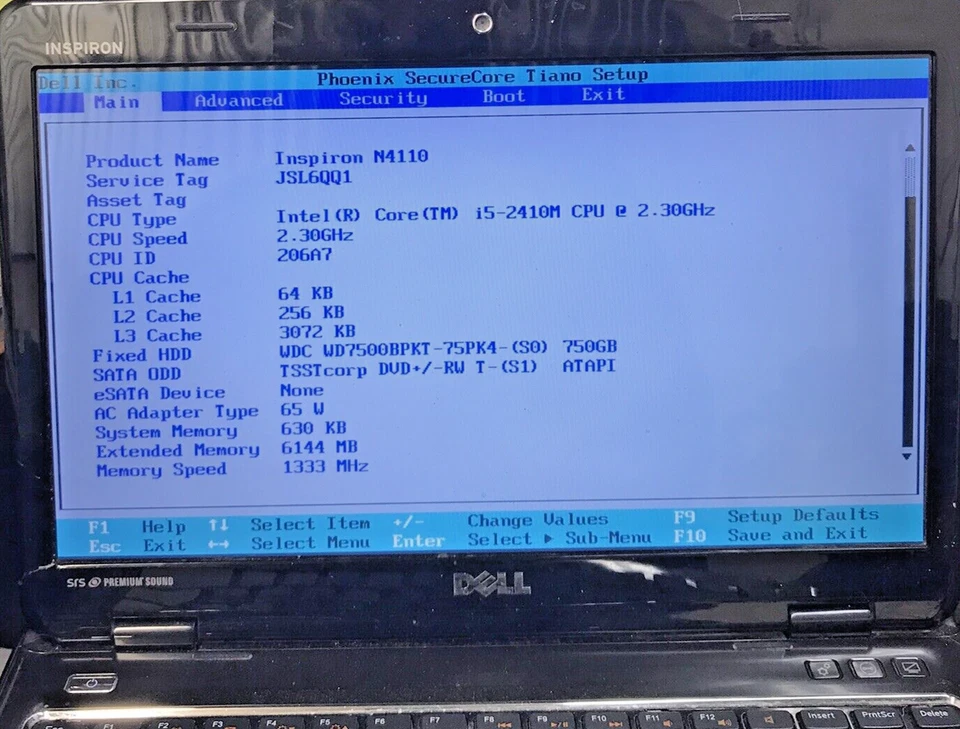 Dell Inspiron N4110 14"Laptop i5-2410M 6GB Ram 720GB HDD No OS Boots BIOS H2265 - Image 2 of 4
