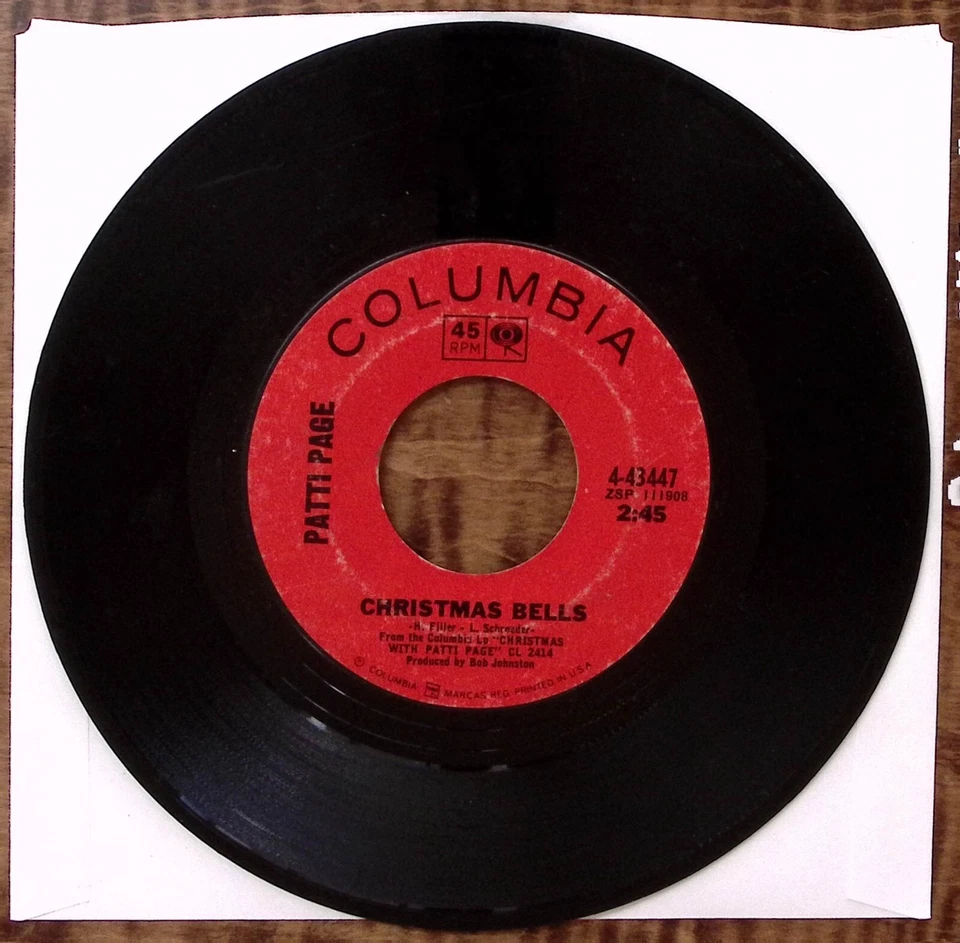 PATTIE PAGE CHRISTMAS BELLS/HAPPY BIRTHDAY, JESUS COLUMBAI REC  VINYL 45 52-99 Foto 2 de 3