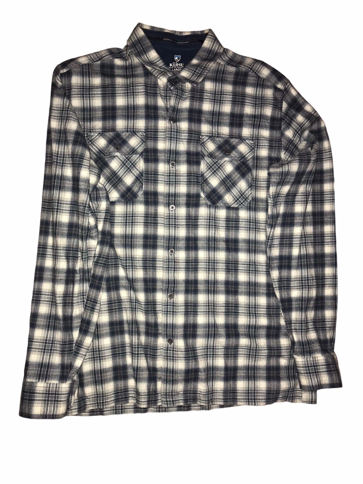 Kuhl Mens Flannel Shirt Plaid Long Sleeve Button Up Outdoor Sz Large C34