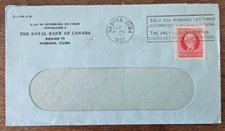 1937 Havana, Cuba to USA Cover 2 centavo cigar slogan cancel window envelope