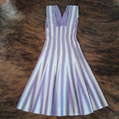 purple and white chevron dress WHBM White House Black Market knit chevron