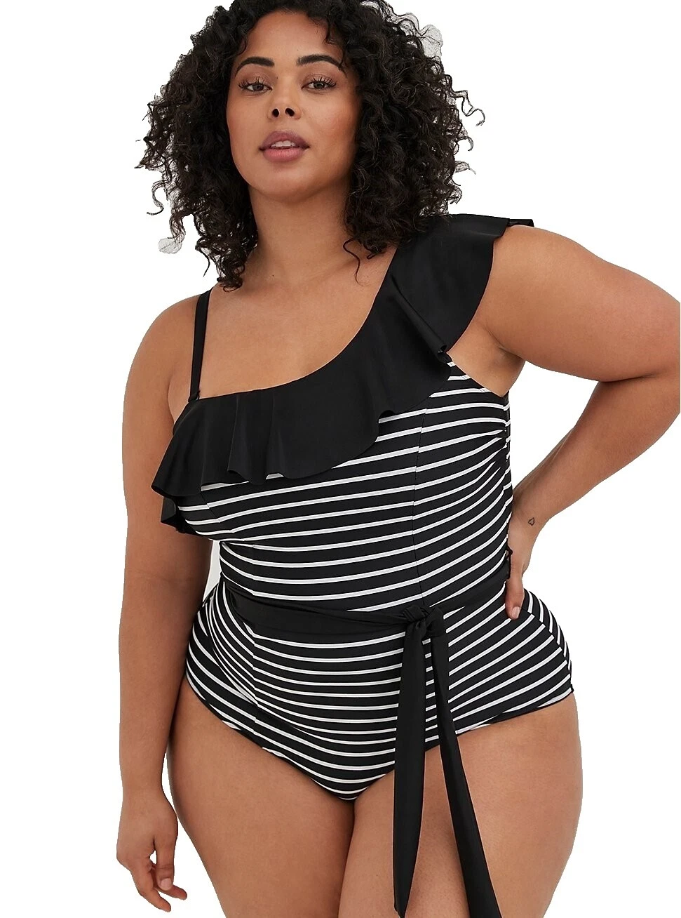 Купальник женский Torrid черный полосатый