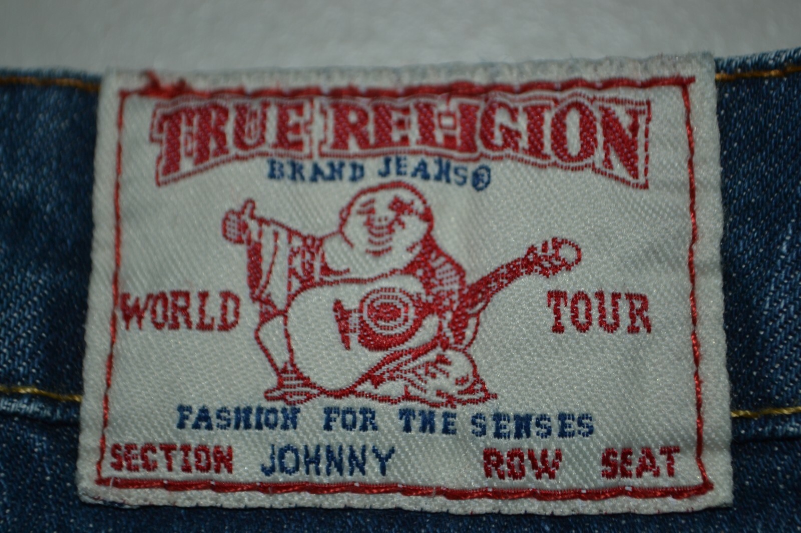 True Religion Women's Johnny Straight No Pocket Flaps Blue Denim Jeans Sz 27x34 thumbnail 3