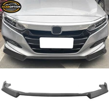 Fits 18-21 Accord 10th Gen 4DR Front Bumper Lip Spoiler Matte Black PP 3PC