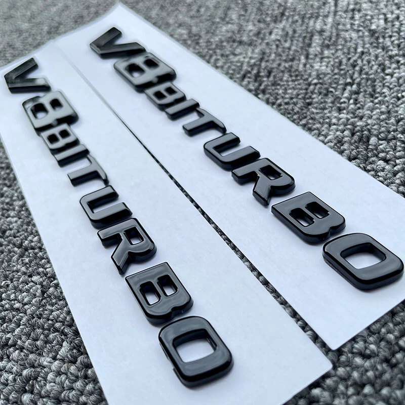 3X G550 V8 Biturbo Gloss Black Rear Badge Emblem Fits Mercedes Benz G 550 W463 - Image 4 of 4