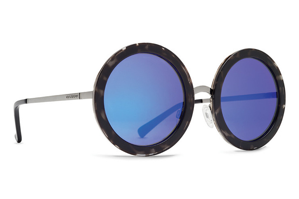 Vonzipper Black Fling Round Sunglasses BLK-TORT/BLUE CHROME  display picture 3