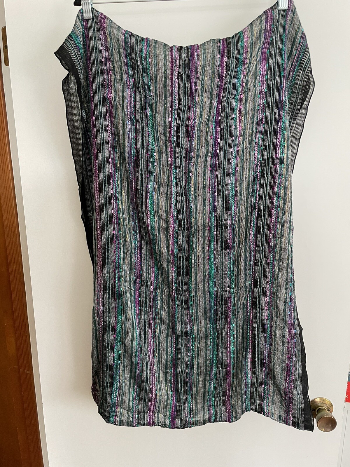 Anika Dali Handmade lightweight Multicolor Infinity Scarf w/Shimmer Gold Thread