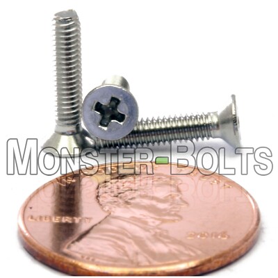 Bulk Qty 1500 - M2.5 x 12mm DIN 965 Metric Phillips Flat Machine Screw Stainless