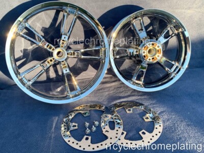 Harley Chrome 14-19 Enforcer Wheels 2 Front Rotors Road Glide Exchange Program