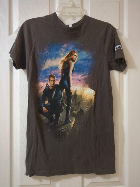 Divergent Tris and Four Movie Promo Gray Graphic T Shirt Jrs/Women Size S 2017