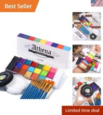 Complete Face Body Painting Set: 20 Colors, Setting Powder Brushes for Cosplay