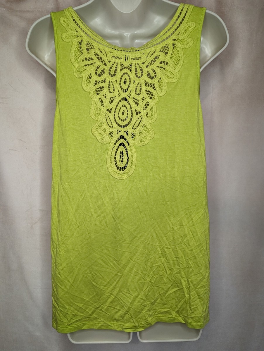 NWT Size Large Cable & Gauge Lace Back Sleeveless Tank Top