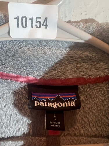 Patagonia Fleece Sweater Snap Pullover Gray and Coral Girl's Size L (12) - Picture 5 of 11