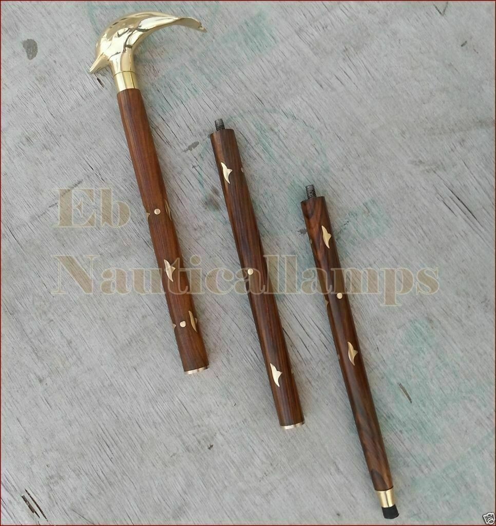 Solid Brass Nautical Dolphin Head Handle Vintage … - image 4