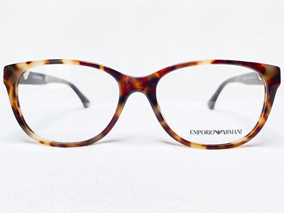 NEW Emporio Armani EA3039 5276 Womens Havana Rectangle Eyeglasses Frames 54/16