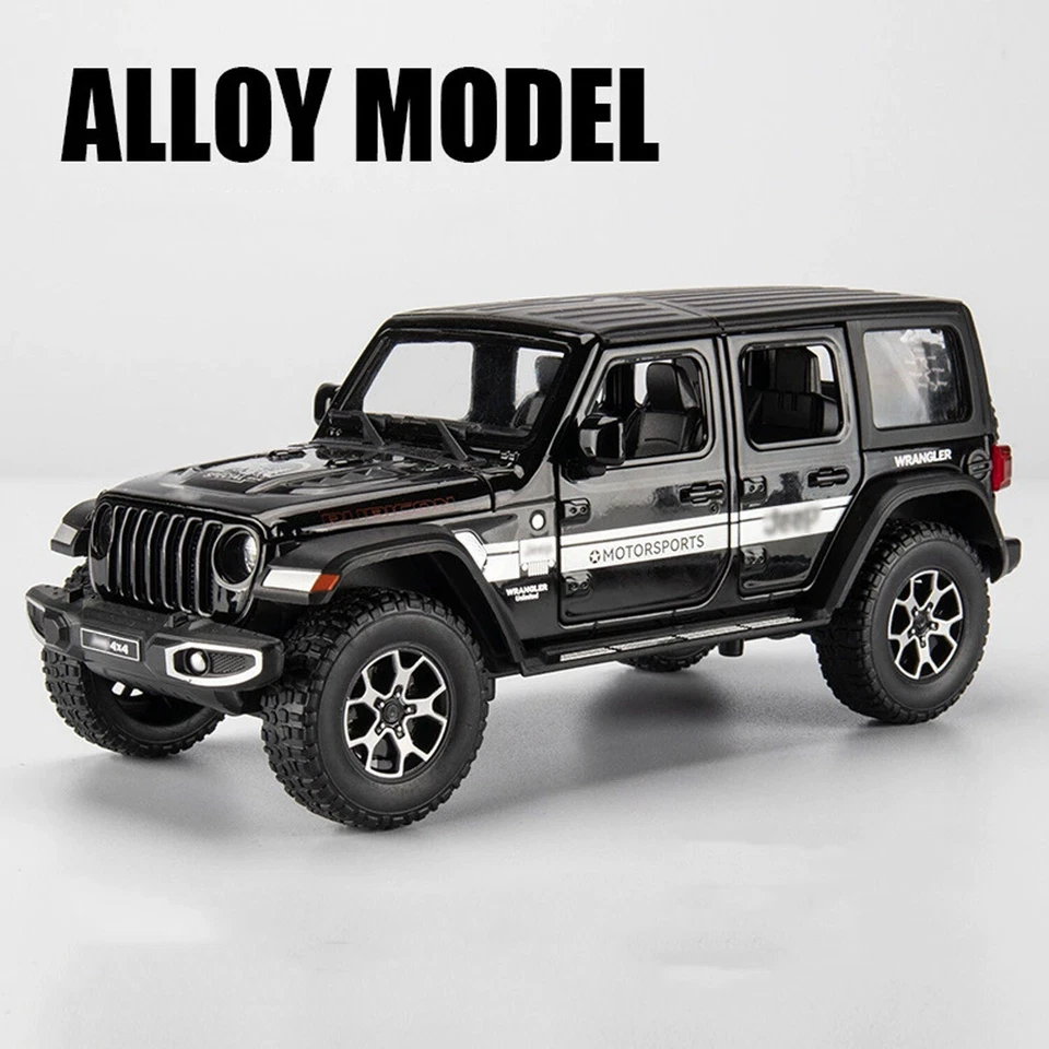 1:24 Jeep Wrangler JL 18-24 Alloy Toy Car Model Diecast Metal w/Lights for Son - Image 3 of 4