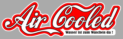 LUFTGEKÜHLT COCA STYLE VW DUB BOMB KOMBI COX GOLF 25cm AUFKLEBER STICKER AA198