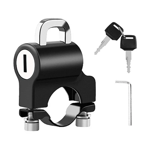 Motorcycle Helmet Lock Anti-Theft Helmet Safety Lock Metal 22mm-25mm with 2 Key