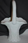 Vintage Westmoreland White Milk Glass Large 11" Paneled Grape Handle Basket