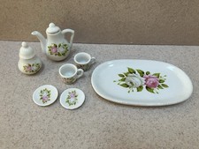 porcelain tea set Royal Norfolk Miniature Pot, Sugar Bowl Platter 2 Cups Saucers