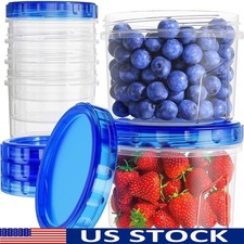 Leakproof Food Storage Containers 16oz Stackable BPA Free Clear Plastic 6 Pack