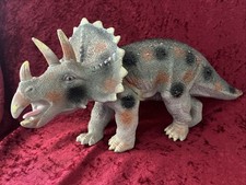 Large Dinosaur Triceratops Soft Rubber Toy Jurassic - 15" long