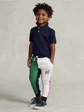 Polo Ralph Lauren Boys Logo Fleece Jogger Pant 5T GUC Colorblock Preppy Sport