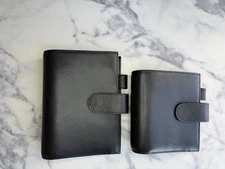 Moterm Bundle Personal and Pocket Black Pebbled Leather Ring Binders 
